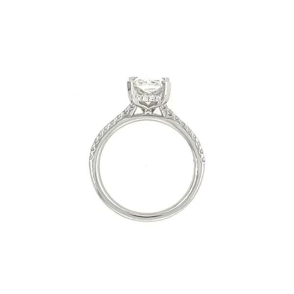 14KW Gold Hidden Halo Cathedral Engagement Ring with 2 Ct Radiant Lab Diamond Image 5 Franzetti Jewelers Austin, TX