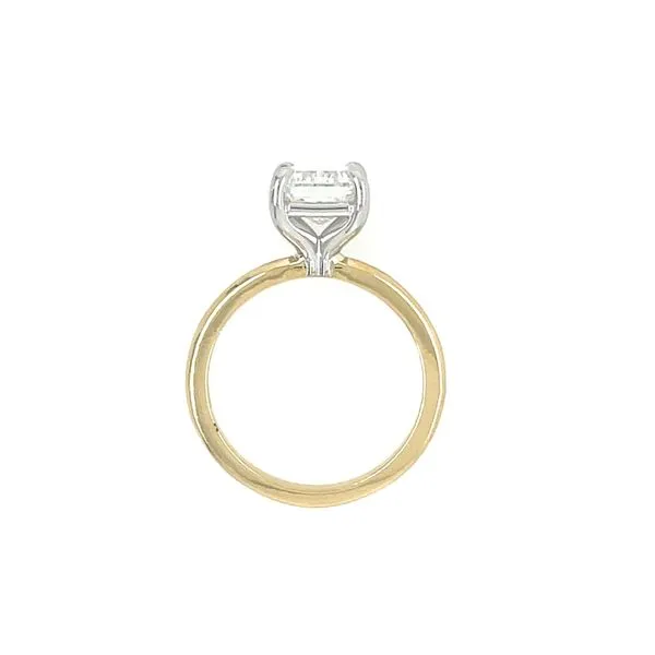 14K Y&W Gold 4 Prong Solitaire Engagement Ring with 2.82 Ct Emerald Cut Lab Diamond Image 5 Franzetti Jewelers Austin, TX