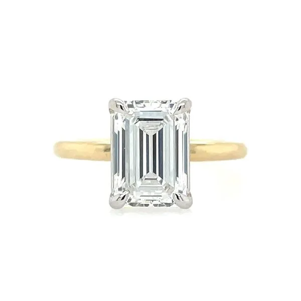 14K Y&W Gold 4 Prong Solitaire Engagement Ring with 2.82 Ct Emerald Cut Lab Diamond Franzetti Jewelers Austin, TX