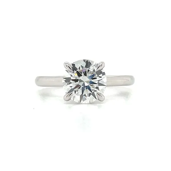 14KW Gold Hidden Halo Engagement Ring with 2 Ct Round Lab Diamond Franzetti Jewelers Austin, TX