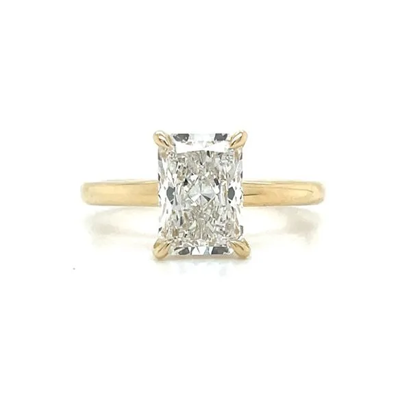 14KY Gold Hidden Halo Engagement Ring with 2.14 Ct Radiant Lab Diamond Franzetti Jewelers Austin, TX