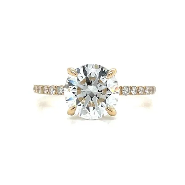 14KY Gold Hidden Halo Engagement Ring with 2.01 Ct Round Lab Diamond Franzetti Jewelers Austin, TX