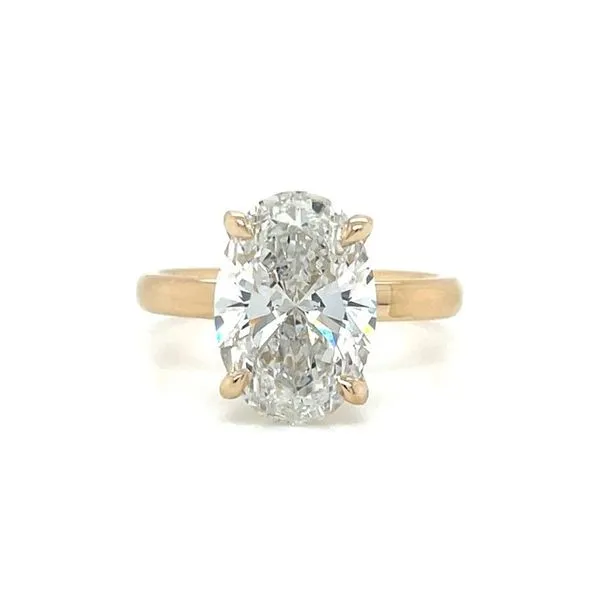 14KY Gold 4 Prong Solitaire Engagement Ring with 4.01 Ct Oval Lab Diamond Franzetti Jewelers Austin, TX
