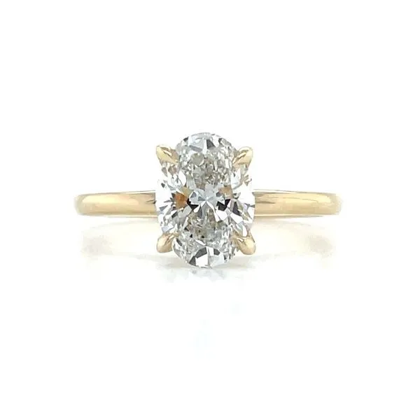 14KY Gold 4 Prong Solitaire Engagement Ring with 1.55 Ct Oval Lab Diamond Franzetti Jewelers Austin, TX