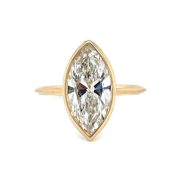 14KY Gold Classic Bezel Set Engagement Ring with 3.00 Ct Marquise Lab Diamond Franzetti Jewelers Austin, TX