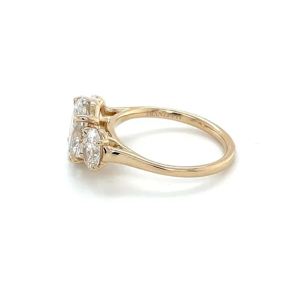 14KY Gold 3 Oval Lab Diamond Engagement Ring with 2.57 Ct Oval Lab Diamond Center Image 4 Franzetti Jewelers Austin, TX