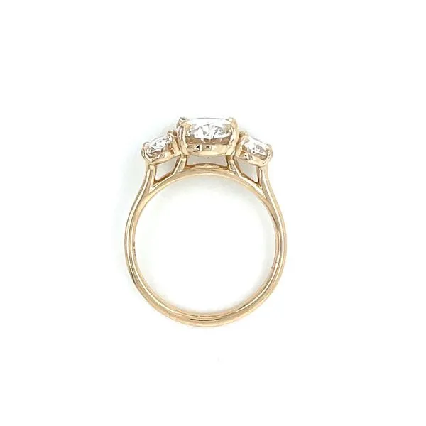 14KY Gold 3 Oval Lab Diamond Engagement Ring with 2.57 Ct Oval Lab Diamond Center Image 5 Franzetti Jewelers Austin, TX