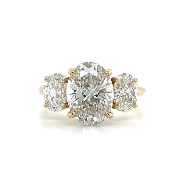 14KY Gold 3 Oval Lab Diamond Engagement Ring with 2.57 Ct Oval Lab Diamond Center Franzetti Jewelers Austin, TX