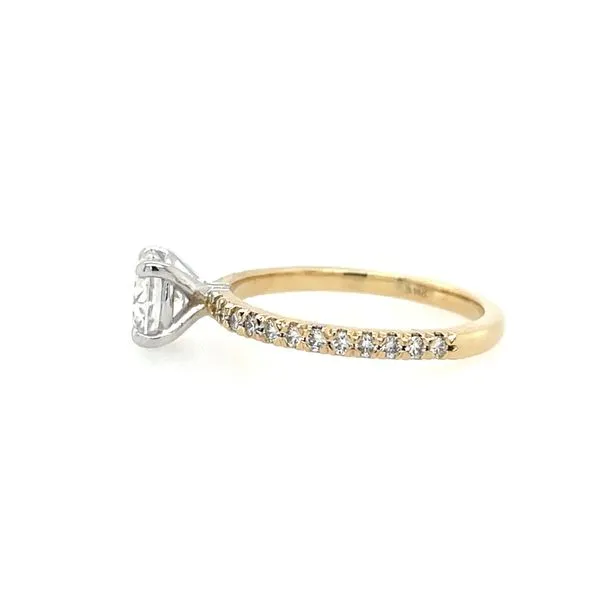 14K Yellow & White Gold Accented Engagement Ring with 1.05 Ct Round Lab Diamond Image 4 Franzetti Jewelers Austin, TX