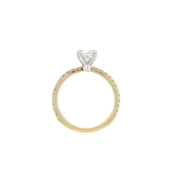 14K Yellow & White Gold Accented Engagement Ring with 1.05 Ct Round Lab Diamond Image 5 Franzetti Jewelers Austin, TX