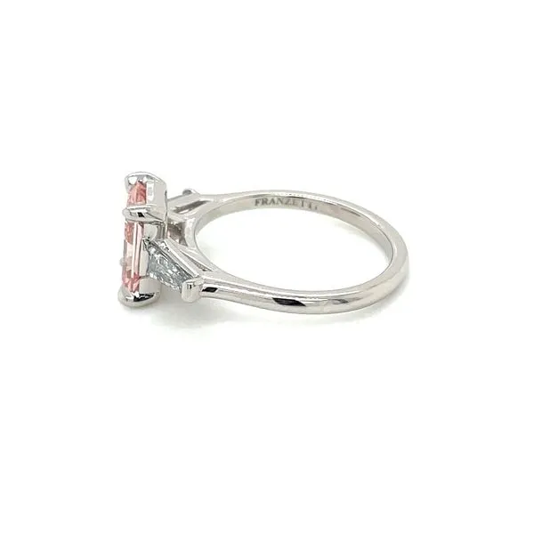 Platinum Engagement Ring with 2.14 Ct Fancy Pink Radiant Lab Diamond & Baguettes Image 4 Franzetti Jewelers Austin, TX