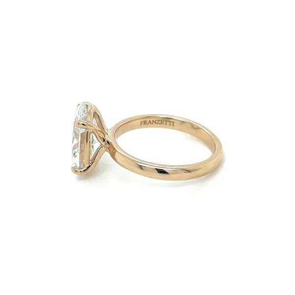 14KY Gold 4 Prong Solitaire Engagement Ring with 4.05 Ct Oval Lab Diamond Image 4 Franzetti Jewelers Austin, TX