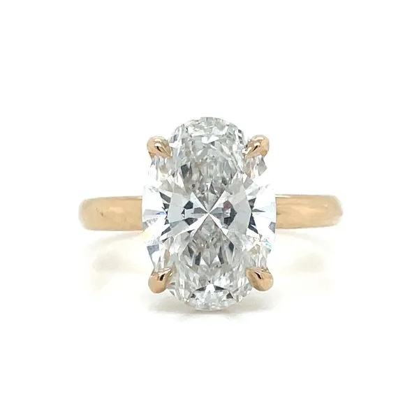 14KY Gold 4 Prong Solitaire Engagement Ring with 4.05 Ct Oval Lab Diamond Franzetti Jewelers Austin, TX
