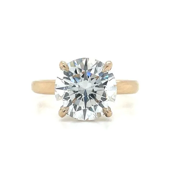 14KY Gold 4 Prong Solitaire Engagement Ring with 4.08 Ct Round Lab Diamond Franzetti Jewelers Austin, TX