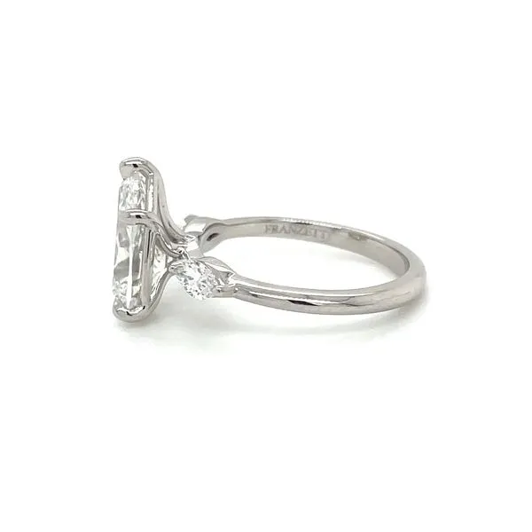 Platinum 3 Diamond Engagement Ring with 3.09 Ct Pear Lab Diamond & Marquises Image 4 Franzetti Jewelers Austin, TX