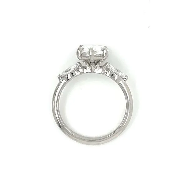 Platinum 3 Diamond Engagement Ring with 3.09 Ct Pear Lab Diamond & Marquises Image 5 Franzetti Jewelers Austin, TX
