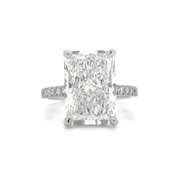 Platinum Hidden Halo Engagement Ring with 7.15 Ct Radiant Lab Diamond Image 4 Franzetti Jewelers Austin, TX