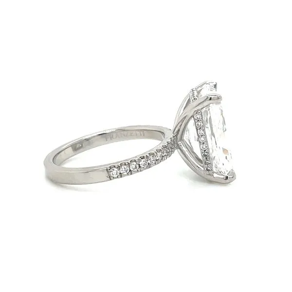 Platinum Hidden Halo Engagement Ring with 7.15 Ct Radiant Lab Diamond Image 5 Franzetti Jewelers Austin, TX