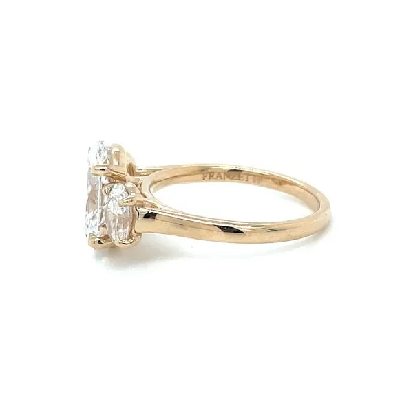 14KY Gold 3-Oval Lab Diamond Engagement Ring with 3.10 Ct Oval Center Image 4 Franzetti Jewelers Austin, TX