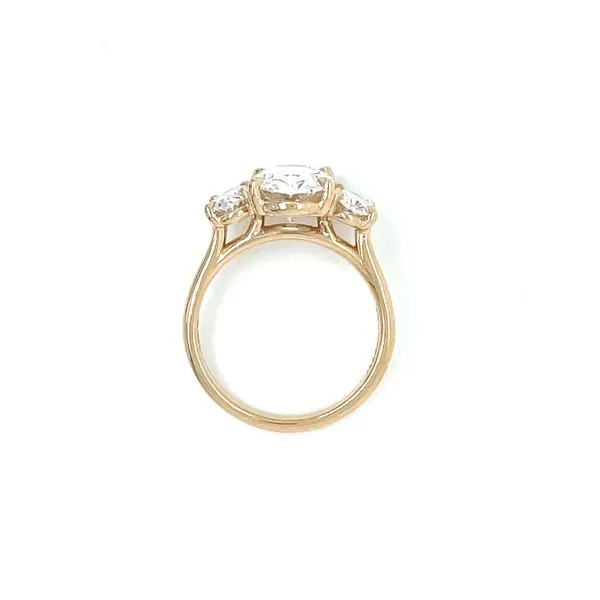 14KY Gold 3-Oval Lab Diamond Engagement Ring with 3.10 Ct Oval Center Image 5 Franzetti Jewelers Austin, TX