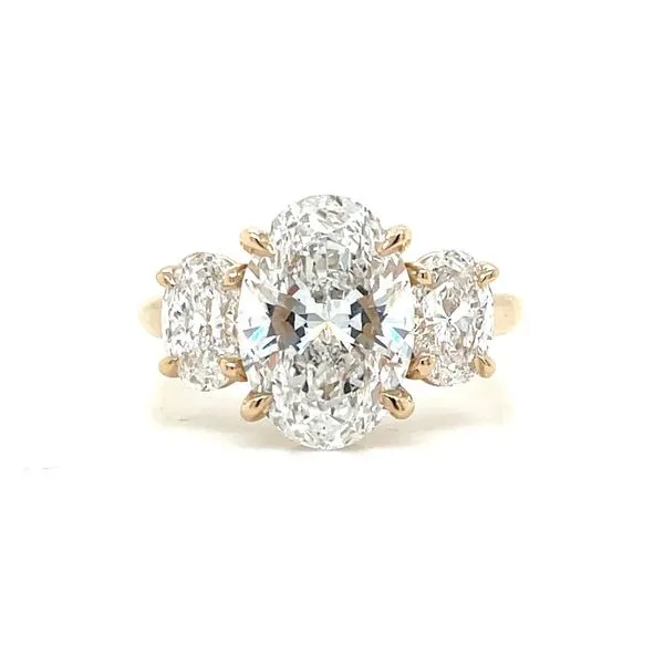 14KY Gold 3-Oval Lab Diamond Engagement Ring with 3.10 Ct Oval Center Franzetti Jewelers Austin, TX