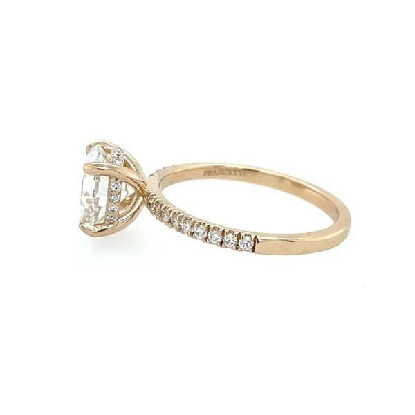 14KY Gold Hidden Halo Engagement Ring with 2.01 Ct Round Lab Diamond Image 4 Franzetti Jewelers Austin, TX