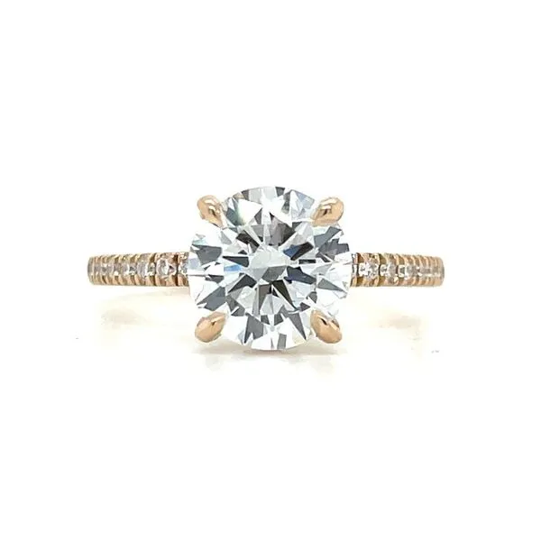 14KY Gold Hidden Halo Engagement Ring with 2.01 Ct Round Lab Diamond Franzetti Jewelers Austin, TX