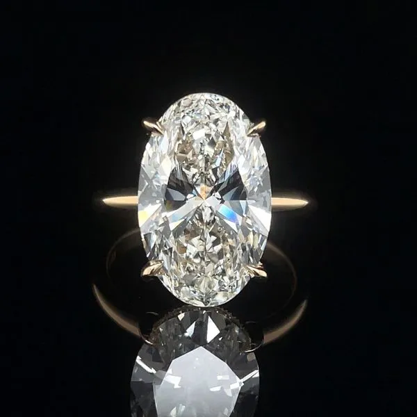 14KY Hidden Halo Engagement Ring with 6.80 Ct Oval Lab Diamond Franzetti Jewelers Austin, TX