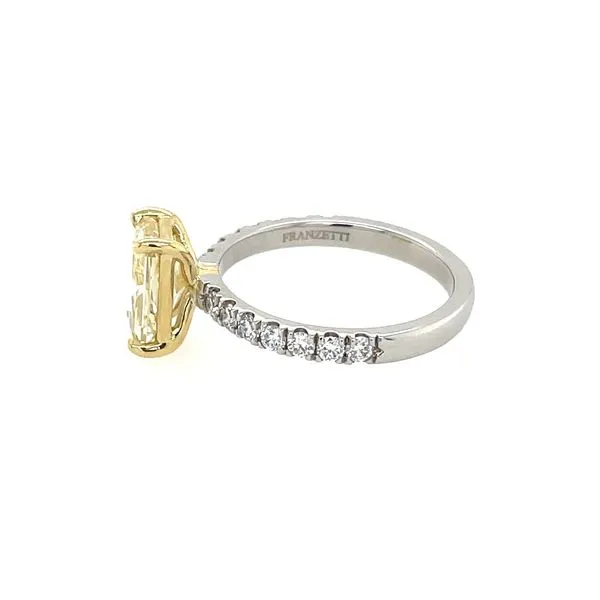 Platinum & 18KY Engagement Ring with 2.03 Ct Radiant Fancy Yellow Lab Diamond Image 4 Franzetti Jewelers Austin, TX