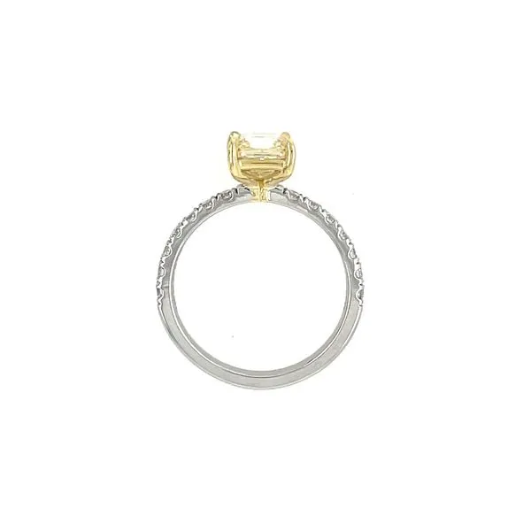 Platinum & 18KY Engagement Ring with 2.03 Ct Radiant Fancy Yellow Lab Diamond Image 5 Franzetti Jewelers Austin, TX