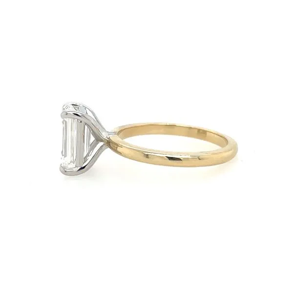 14K Y&W Gold 4 Prong Solitaire Engagement Ring with 3.04 Ct Emerald Cut Lab Diamond Image 4 Franzetti Jewelers Austin, TX