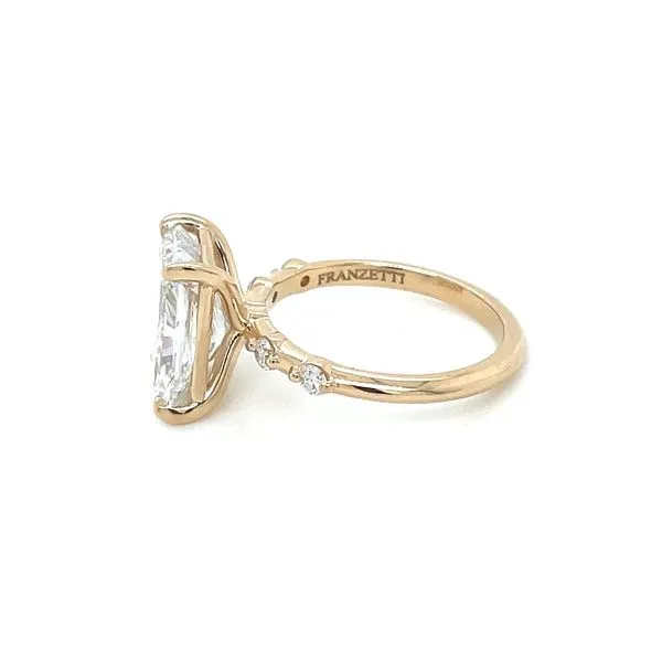 14KY Spaced Diamond Engagement Ring with 4.14 Ct Radiant Lab Diamond Image 4 Franzetti Jewelers Austin, TX