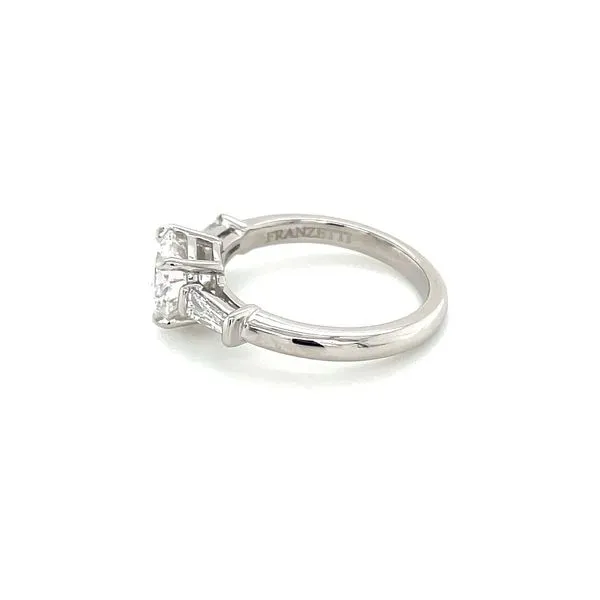 Platinum 3 Stone Engagement Ring with 1.58 Ct Round Lab Diamond Image 4 Franzetti Jewelers Austin, TX