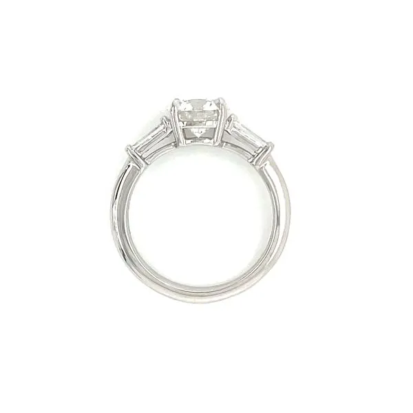 Platinum 3 Stone Engagement Ring with 1.58 Ct Round Lab Diamond Image 5 Franzetti Jewelers Austin, TX
