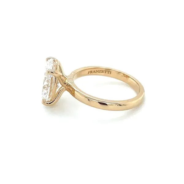 14KY Gold 4 Prong Solitaire Engagement Ring with 4.09 Ct Oval Lab Diamond Image 4 Franzetti Jewelers Austin, TX