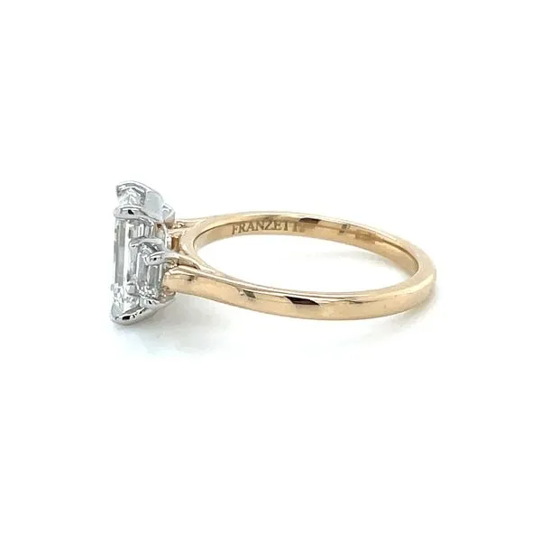 14KY Gold & Platinum 3-Emerald Cut Lab Diamond Engagement Ring with 2.59 Ct Center Image 4 Franzetti Jewelers Austin, TX