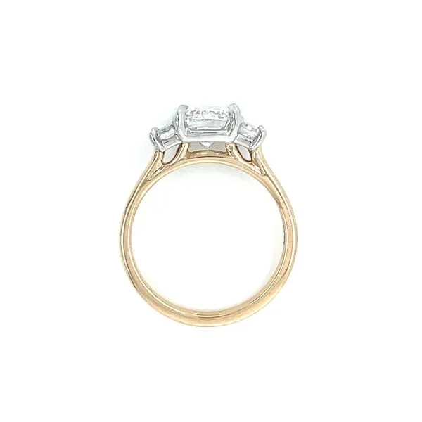 14KY Gold & Platinum 3-Emerald Cut Lab Diamond Engagement Ring with 2.59 Ct Center Image 5 Franzetti Jewelers Austin, TX