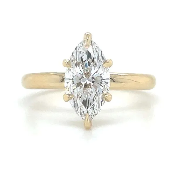 14KY Gold 6 Prong Solitaire Engagement Ring with 1.58 Ct Marquise Lab Diamond Franzetti Jewelers Austin, TX