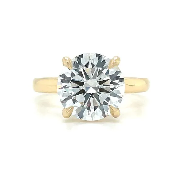 14KY Gold 4 Prong Solitaire Engagement Ring with 4.08 Ct Round Lab Diamond Franzetti Jewelers Austin, TX