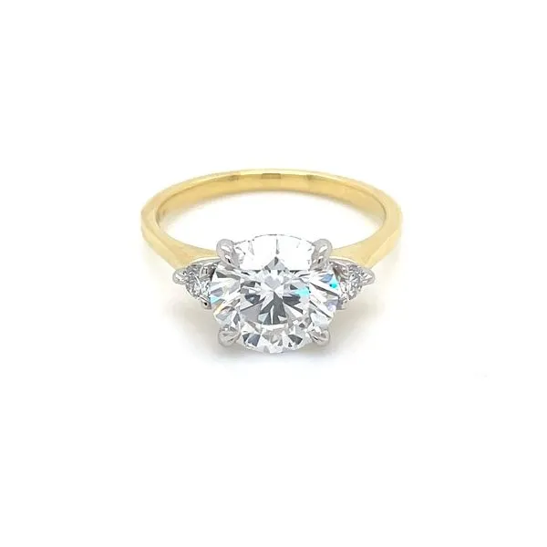 18KY Gold & Platinum 3-Round Lab Diamond Engagement Ring with 2.58 Ct Center Image 4 Franzetti Jewelers Austin, TX
