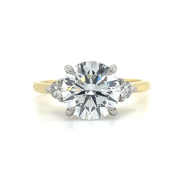 18KY Gold & Platinum 3-Round Lab Diamond Engagement Ring with 2.58 Ct Center Franzetti Jewelers Austin, TX