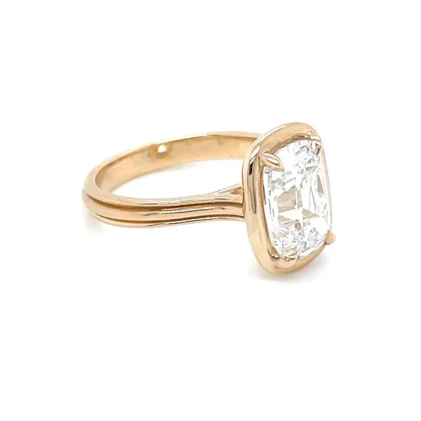 14KY Claw Prong Bezel-Style Engagement Ring with 2.82 Ct Old Mine Lab Diamond Image 4 Franzetti Jewelers Austin, TX