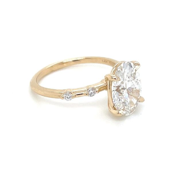 14KY Spaced Diamond Engagement Ring with 3.05 Ct Oval Lab Diamond Image 3 Franzetti Jewelers Austin, TX