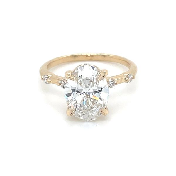 14KY Spaced Diamond Engagement Ring with 3.05 Ct Oval Lab Diamond Image 5 Franzetti Jewelers Austin, TX