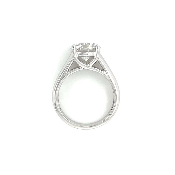 14KW Gold Wide Cross Prong Engagement Ring with Solitaire 3 Ct Round Lab Diamond Image 5 Franzetti Jewelers Austin, TX