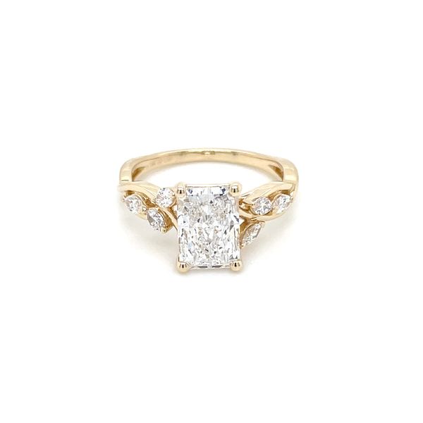14KY Nature-Inspired Engagement Ring with 1.95 Ct Radiant Lab Diamond Image 4 Franzetti Jewelers Austin, TX