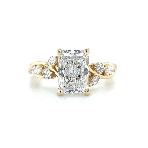 14KY Nature-Inspired Engagement Ring with 1.95 Ct Radiant Lab Diamond Franzetti Jewelers Austin, TX