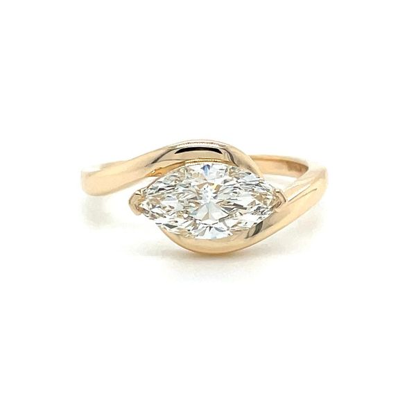 14KY Gold East West Engagement Ring with 1.33 Ct Marquise Lab Diamond Franzetti Jewelers Austin, TX