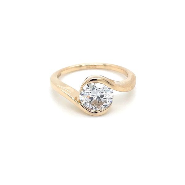 14KY Gold Bypass Design Engagement Ring with 1.69 Ct Round Lab Diamond Image 3 Franzetti Jewelers Austin, TX