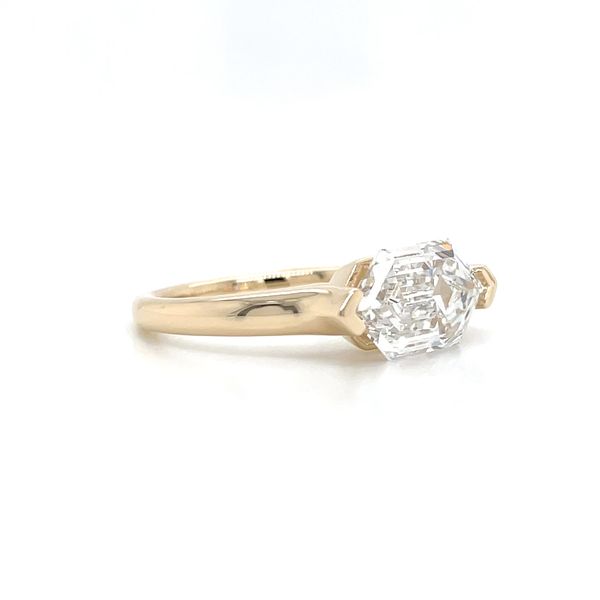 14KY Gold East West Engagement Ring with 3.09 Ct Hexagon Lab Diamond Image 5 Franzetti Jewelers Austin, TX
